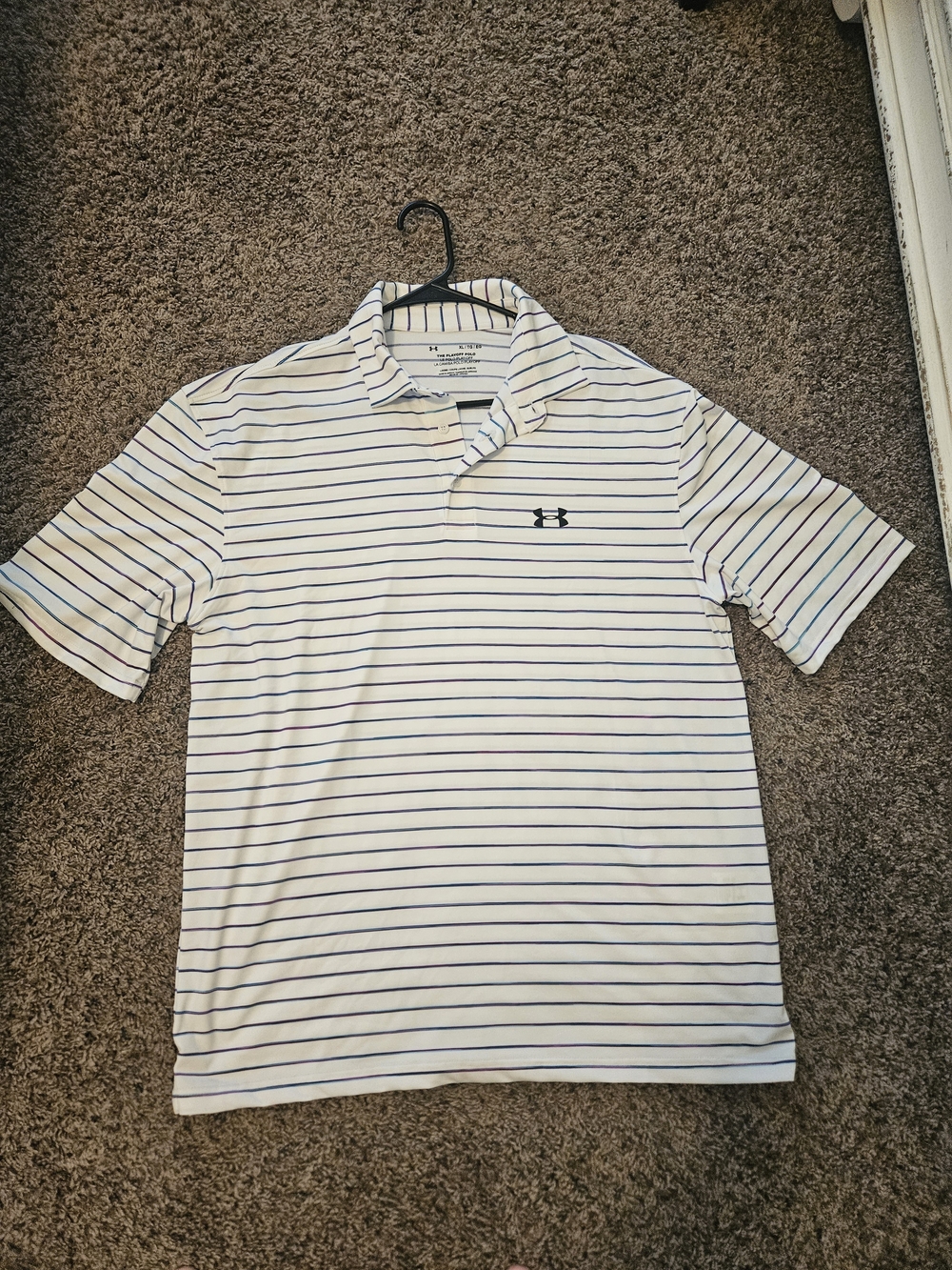 Under Armour Men’s White Striped Polo Shirt